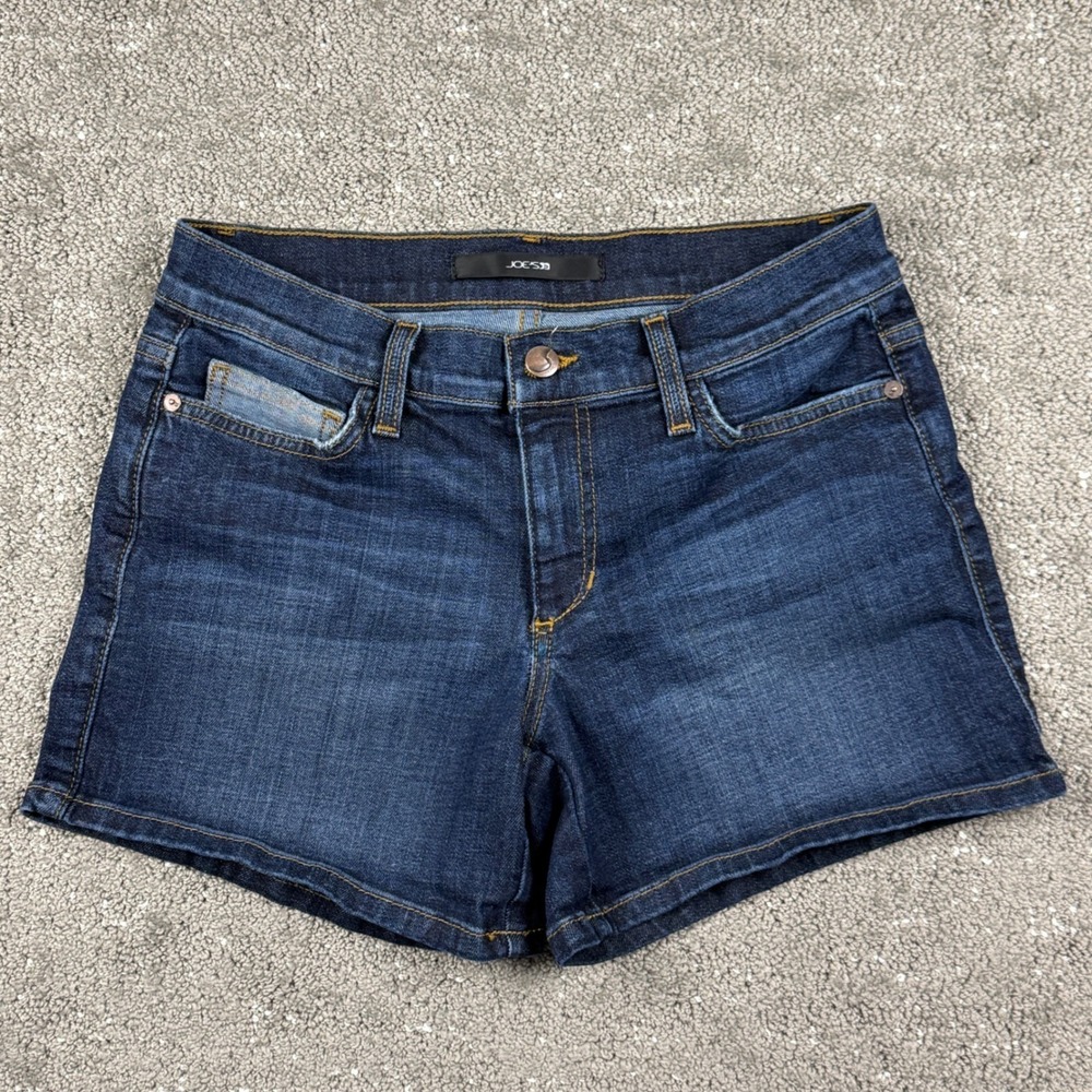 Joe's Jeans Denim Shorts Women Size 26 Dark Wash Stretch Low Rise Cuffed‎